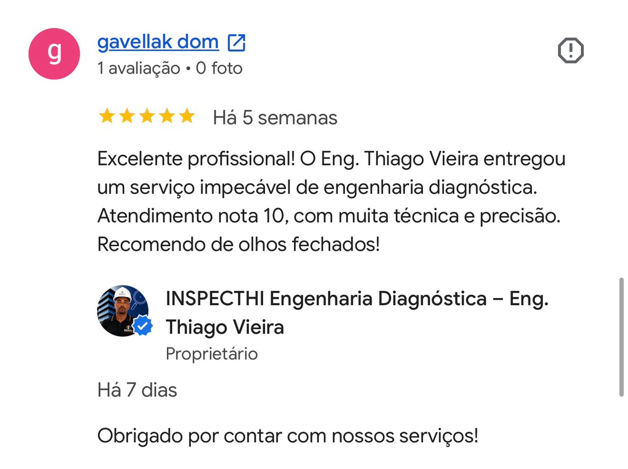 Depoimento de cliente
